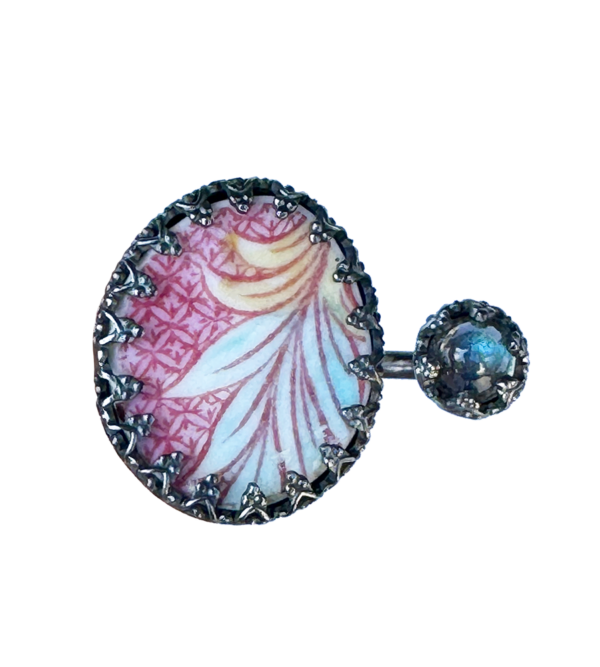 Porzellanring Ornament mit Labradorit – Bild 2